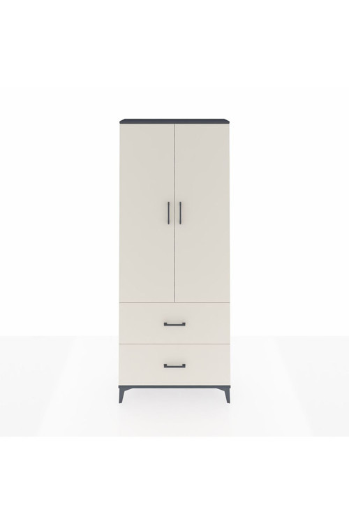 Arges Dolap 3 Raflı 2 Çekmeceli 2 Kapaklı 88 x 30 x 221 Antrasit-Aytaşı