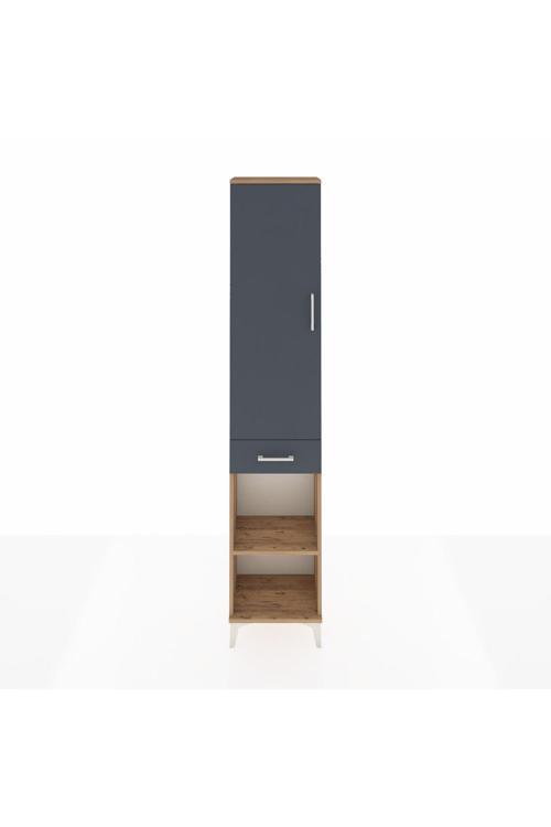 Arges Dolap 3 Raflı Tek Çekmeceli Tek Askılı 44 x 30 x 221 Çam-Antrasit