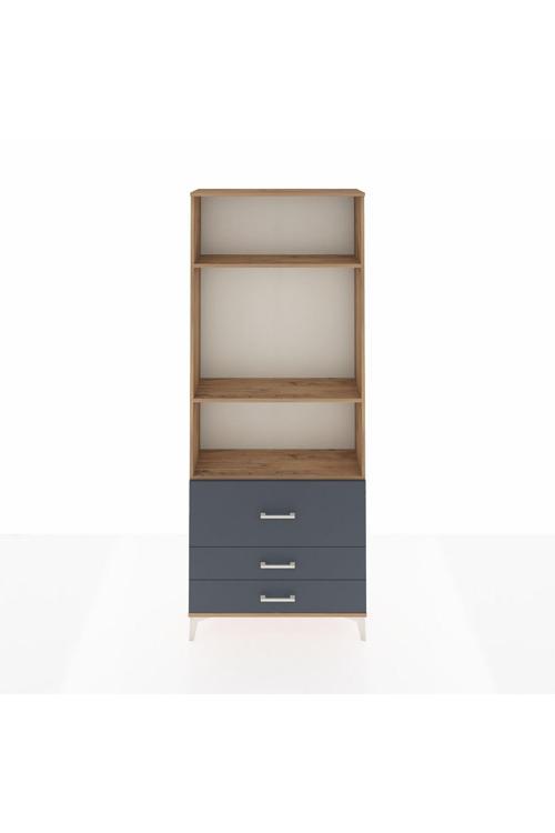 Arges Dolap 3 Raflı 3 Çekmeceli 88 x 30 x 221 Çam-Antrasit