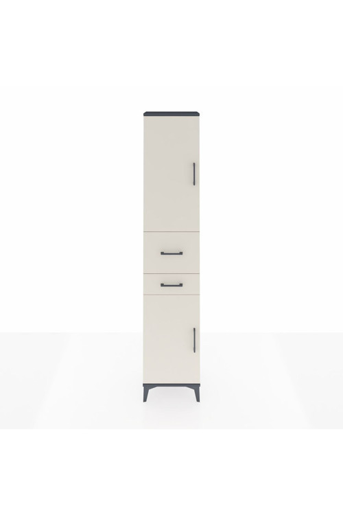 Arges Dolap 4 Raflı 2 Çekmeceli 2 Kapaklı 44 x 30 x 221 Antrasit-Aytaşı