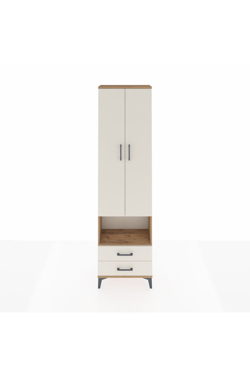 Arges Dolap 5 Raflı 2 Çekmeceli 2 Kapaklı 60 x 30 x 221 Çam-Aytaşı