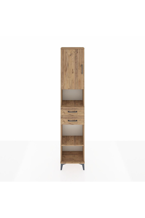 Arges Dolap 4 Raflı 2 Çekmeceli Tek Kapaklı 44 x 30 x 221 Çam-Çam