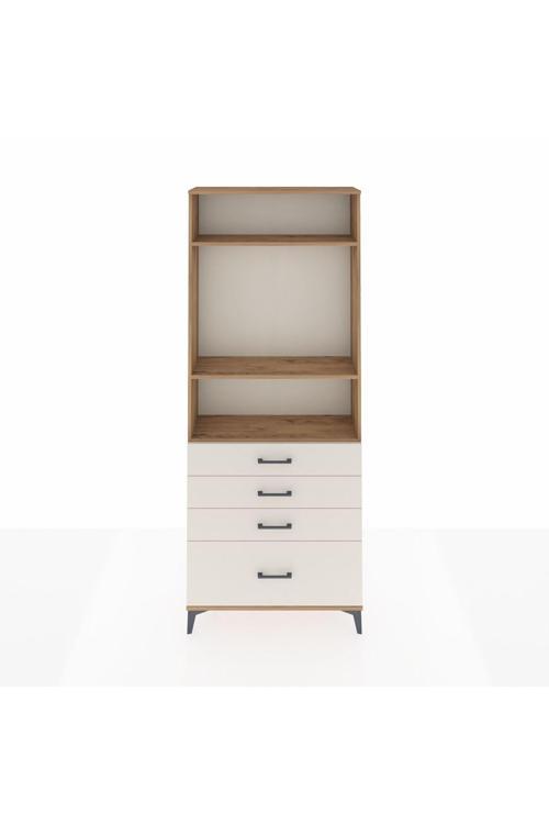 Arges Dolap 3 Raflı 4 Çekmeceli 88 x 30 x 221 Çam-Aytaşı