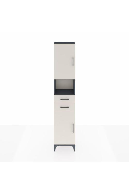 Arges Dolap 4 Raflı 2 Çekmeceli 2 Kapaklı 44 x 30 x 221 Antrasit-Aytaşı