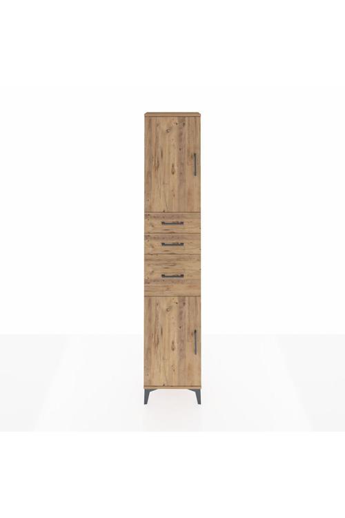 Arges Dolap 3 Raflı 3 Çekmeceli 2 Kapaklı 44 x 30 x 221 Çam-Çam
