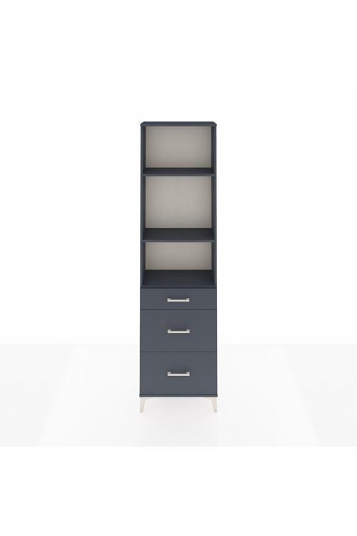 Arges Dolap 3 Raflı 3 Çekmeceli 60 x 30 x 221 Antrasit-Antrasit