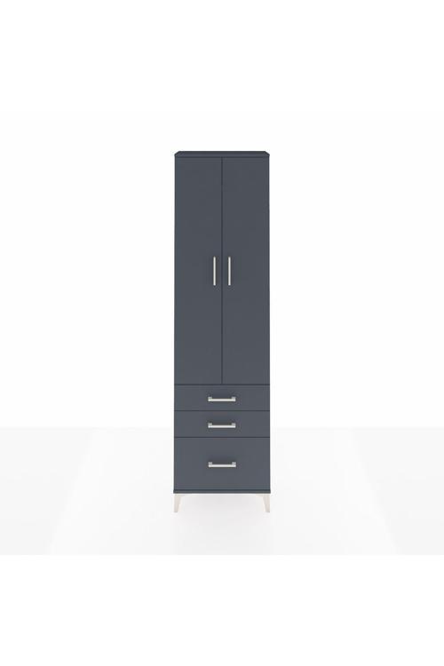 Arges Dolap 4 Raflı 3 Çekmeceli 2 Kapaklı 60 x 30 x 221 Antrasit-Antrasit