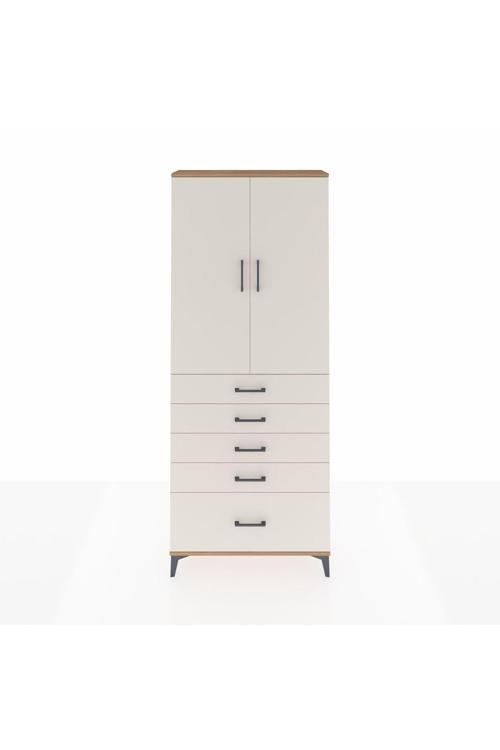 Arges Dolap 2 Raflı 5 Çekmeceli 2 Kapaklı 88 x 30 x 221 cm Çam - Aytaşı