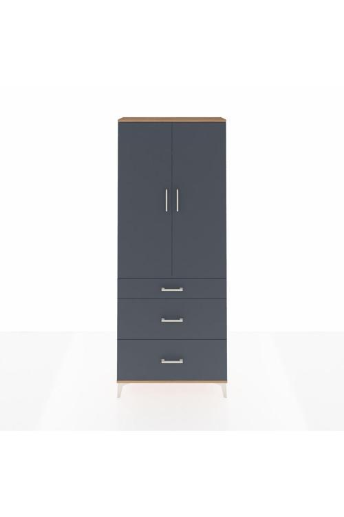 Arges Dolap 3 Raflı 3 Çekmeceli 2 Kapaklı 88 x 30 x 221 Çam-Antrasit
