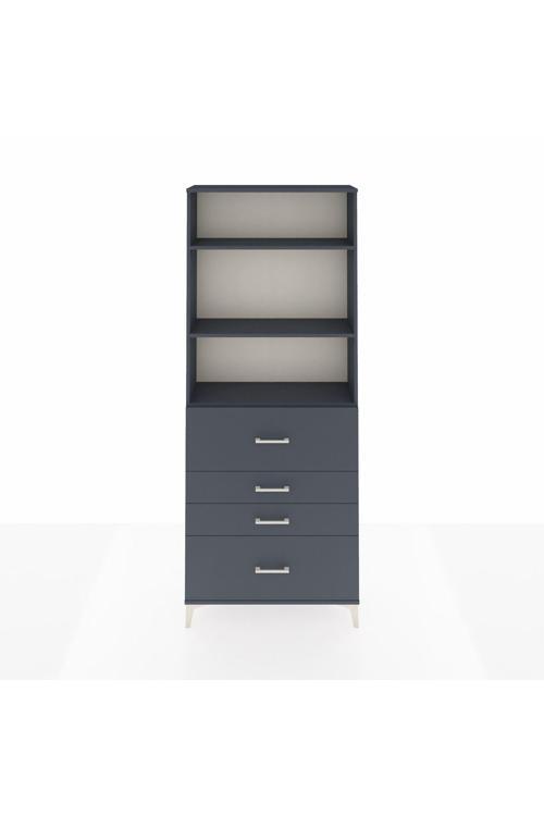 Arges Dolap 3 Raflı 4 Çekmeceli 88 x 30 x 221 Antrasit-Antrasit