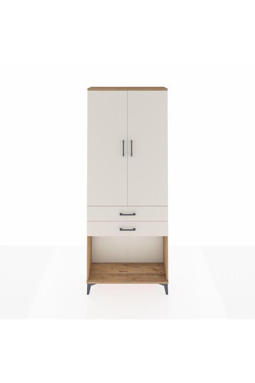 Arges Dolap 2 Raflı 2 Çekmeceli Tek Askılı 88 x 30 x 221 Çam-Aytaşı