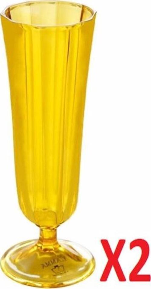 Sarı Flüt Şampanya Bardağı 130cc 2'li