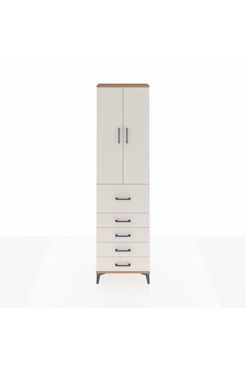Arges Dolap 2 Raflı 5 Çekmeceli 2 Kapaklı 60 x 30 x 221 Çam-Aytaşı