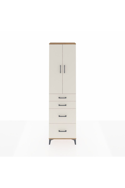 Arges Dolap 2 Raflı 4 Çekmeceli Tek Askılı 60 x 30 x 221 Çam-Aytaşı