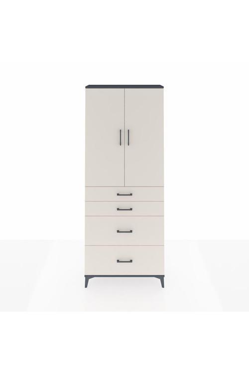 Arges Dolap 2 Raflı 4 Çekmeceli 2 Kapaklı 88 x 30 x 221 Antrasit-Aytaşı