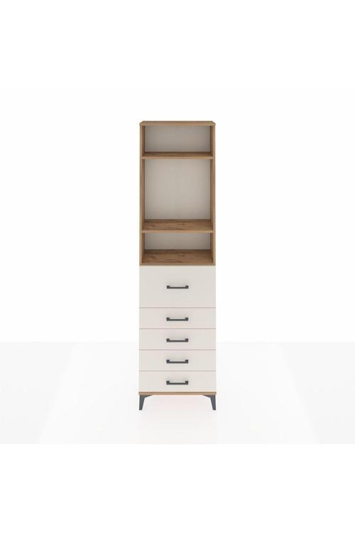 Arges Dolap 3 Raflı 5 Çekmeceli 60 x 30 x 221 Çam-Aytaşı