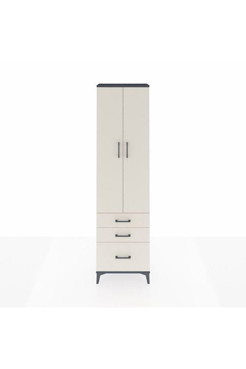 Arges Dolap 2 Raflı 3 Çekmeceli Tek Askılı 60 x 30 x 221 Antrasit-Aytaşı