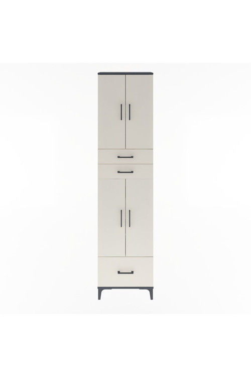 Arges Dolap 5 Raflı 3 Çekmeceli 4 Kapaklı 60 x 30 x 243 Antrasit-Aytaşı