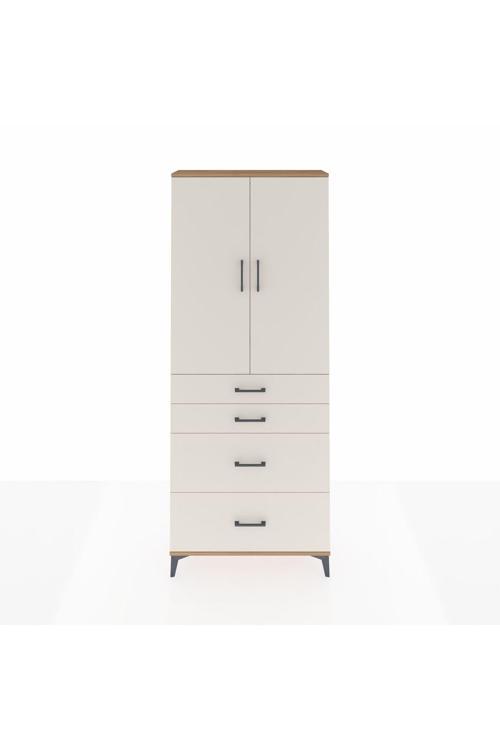 Arges Dolap 3 Raflı 4 Çekmeceli 2 Kapaklı 88 x 30 x 221 Çam-Aytaşı