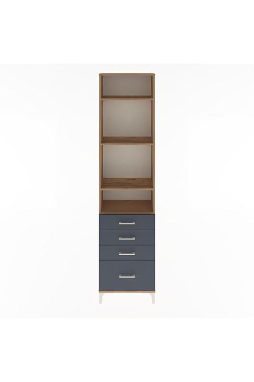 Arges Dolap 4 Raflı 4 Çekmeceli 60 x 30 x 243 Çam-Antrasit