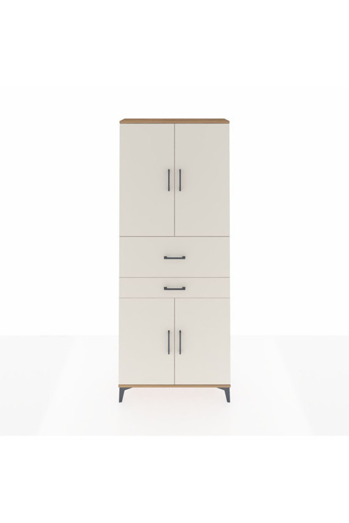 Arges Dolap 4 Raflı 2 Çekmeceli 4 Kapaklı 88 x 30 x 221 Çam-Aytaşı
