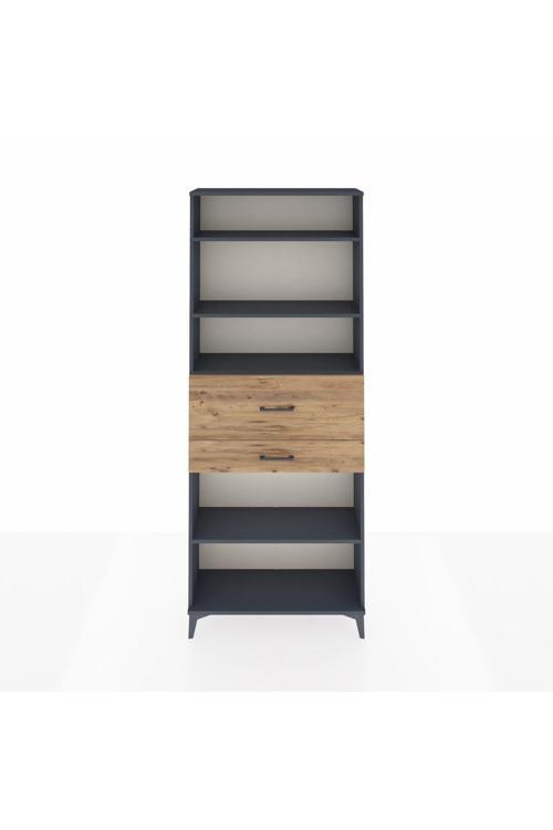 Arges Dolap 4 Raflı 2 Çekmeceli 88 x 30 x 221 Antrasit-Çam