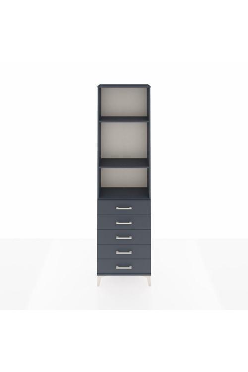 Arges Dolap 3 Raflı 5 Çekmeceli 60 x 30 x 221 Antrasit-Antrasit