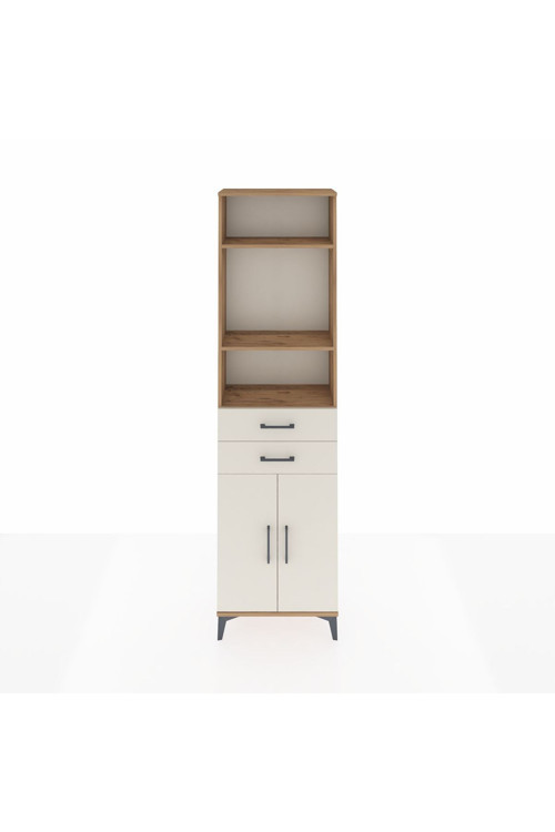 Arges Dolap 4 Raflı 2 Çekmeceli 2 Kapaklı 60 x 30 x 221 Çam-Aytaşı