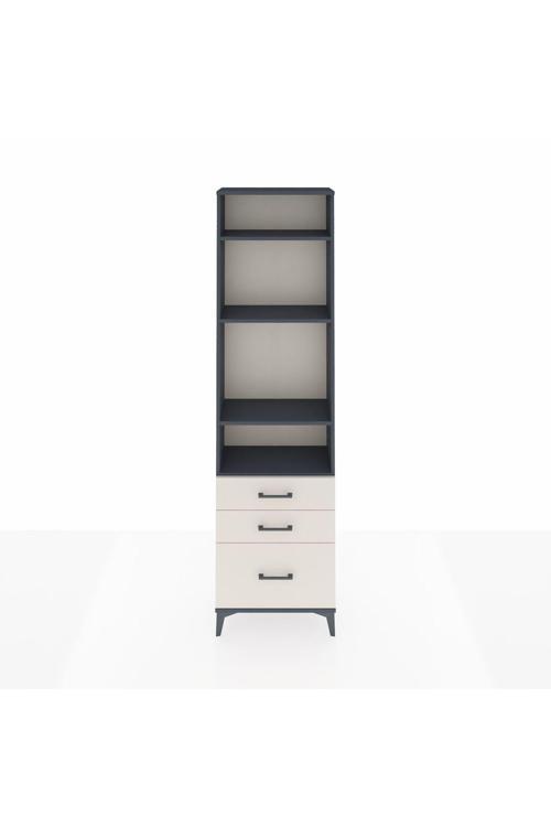 Arges Dolap 4 Raflı 3 Çekmeceli 60 x 30 x 221 Antrasit-Aytaşı