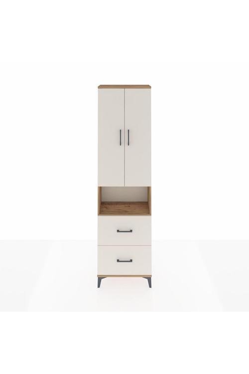 Arges Dolap 3 Raflı 2 Çekmeceli Tek Askılı 60 x 30 x 221 Çam-Aytaşı