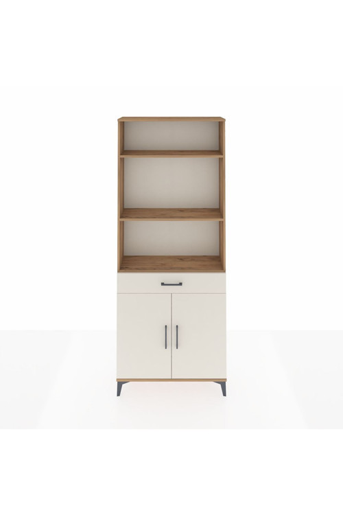 Arges Dolap 4 Raflı Tek Çekmeceli 2 Kapaklı 88 x 30 x 221 Çam-Aytaşı