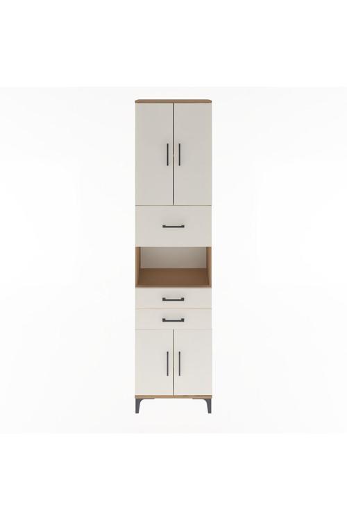 Arges Dolap 3 Raflı 3 Çekmeceli 4 Kapaklı 60 x 30 x 243 Çam-Aytaşı