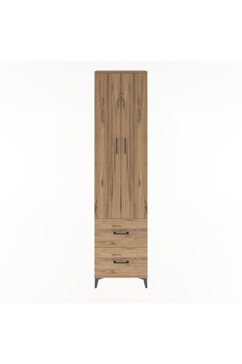 Arges Dolap 4 Raflı 2 Çekmeceli 2 Kapaklı 60 x 30 x 243 Çam-Çam