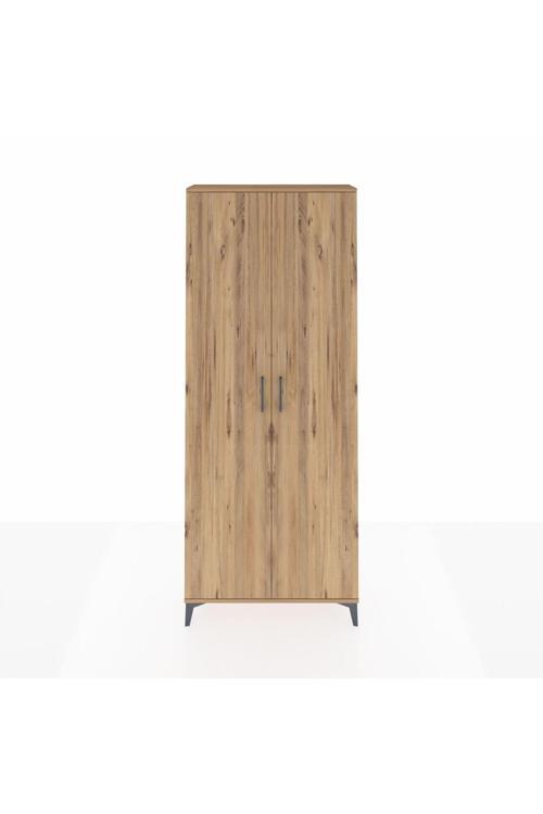 Arges Dolap 2 Raflı 2 Kapaklı Tek Askılı 88 x 30 x 221 Çam-Çam