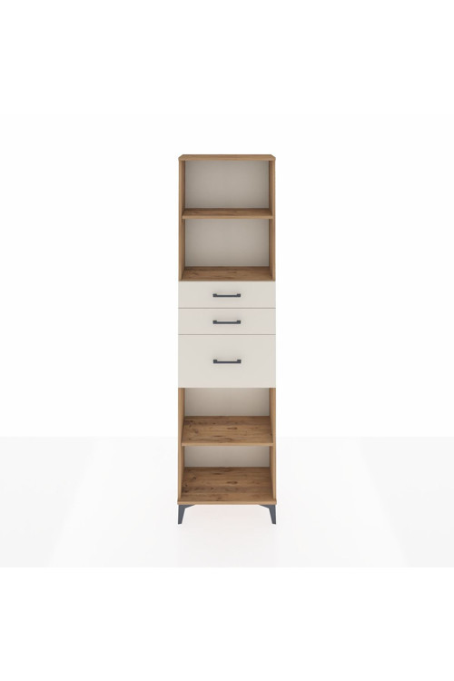 Arges Dolap 3 Raflı 3 Çekmeceli 60 x 30 x 221 Çam-Aytaşı