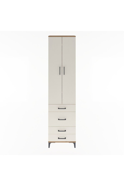 Arges Dolap 4 Raflı 4 Çekmeceli 2 Kapaklı 60 x 30 x 243 Çam-Aytaşı