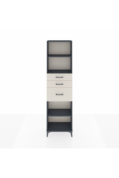 Arges Dolap 3 Raflı 3 Çekmeceli 60 x 30 x 221 Antrasit-Aytaşı