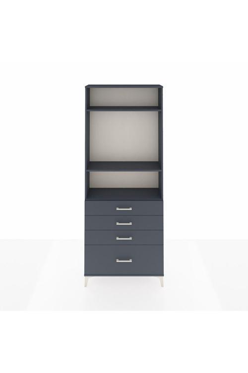 Arges Dolap 3 Raflı 4 Çekmeceli 88 x 30 x 221 Antrasit-Antrasit