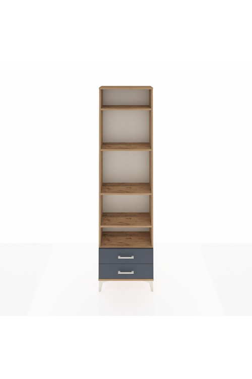 Arges Dolap 5 Raflı 2 Çekmeceli 60 x 30 x 221 Çam-Antrasit