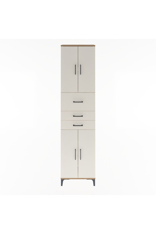Arges Dolap 4 Raflı 3 Çekmeceli 4 Kapaklı 60 x 30 x 243 cm Çam - Aytaşı