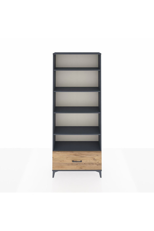 Arges Dolap 5 Raflı Tek Çekmeceli 88 x 30 x 221 Antrasit-Çam