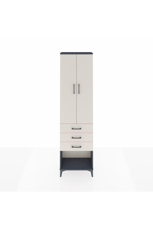 Arges Dolap 2 Raflı 3 Çekmeceli Tek Askılı 60 x 30 x 221 Antrasit-Aytaşı