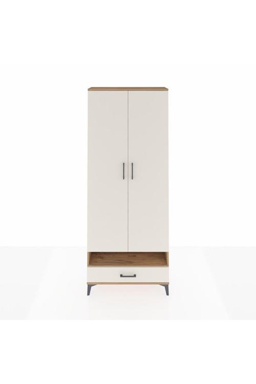 Arges Dolap 2 Raflı Tek Çekmeceli Tek Askılı 88 x 30 x 221 Çam-Aytaşı