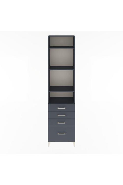 Arges Dolap 4 Raflı 4 Çekmeceli 60 x 30 x 243 Antrasit-Antrasit