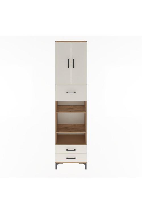 Arges Dolap 5 Raflı 3 Çekmeceli 2 Kapaklı 60 x 30 x 243 Çam-Aytaşı