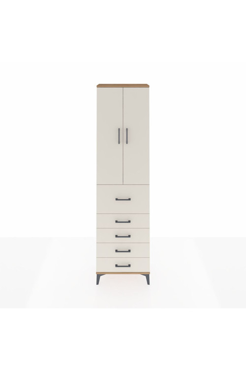 Arges Dolap 3 Raflı 5 Çekmeceli 2 Kapaklı 60 x 30 x 221 Çam-Aytaşı