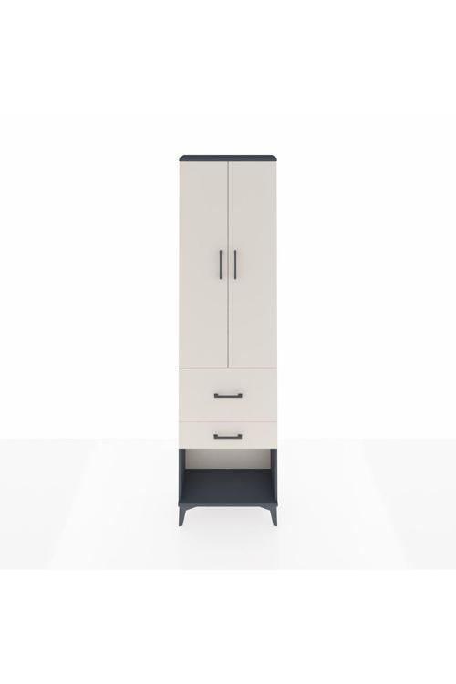 Arges Dolap 2 Raflı 2 Çekmeceli Tek Askılı 60 x 30 x 221 Antrasit-Aytaşı