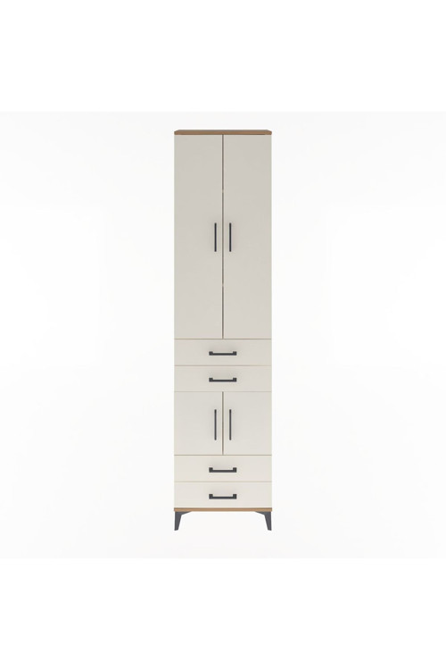 Arges Dolap 4 Raflı 4 Çekmeceli 4 Kapaklı 60 x 30 x 243 Çam-Aytaşı