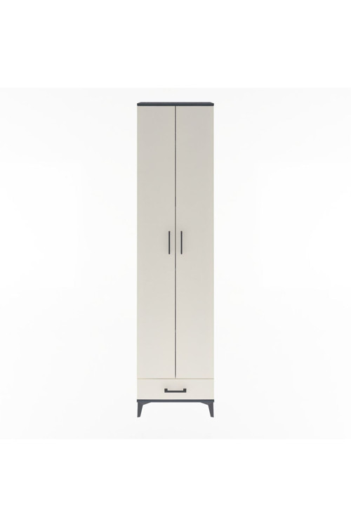 Arges Dolap 5 Raflı Tek Çekmeceli 2 Kapaklı 60 x 30 x 243 Antrasit-Aytaşı