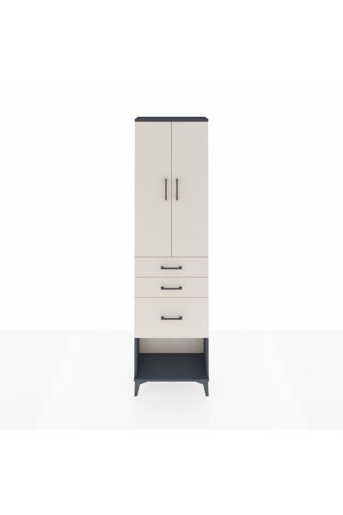 Arges Dolap 2 Raflı 3 Çekmeceli Tek Askılı 60 x 30 x 221 Antrasit-Aytaşı